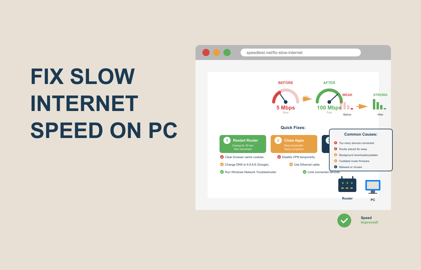 How to Fix Slow Internet Speed on PC